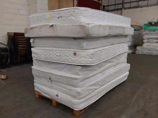 PALLET OF 8x ASSORTED MATTRESS - ASSORTED BRANDS, SIZES AND CONDITIONS