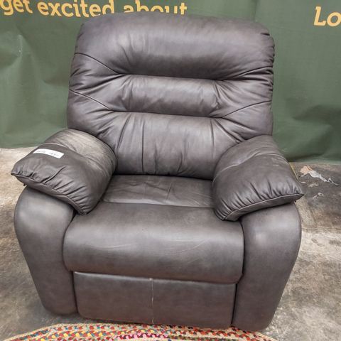 QUALITY BRITISH DESIGNER G PLAN WEXCOMBE POWER RECLINING EASY CHAIR REGENT CHARCOAL LEATHER 