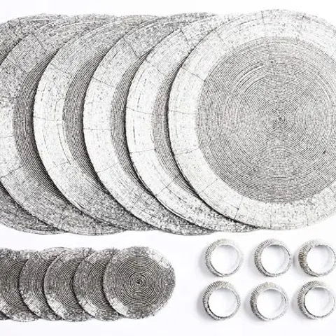 BAGGED 18 PIECE PLACEMAT SET COLOUR: SILVER