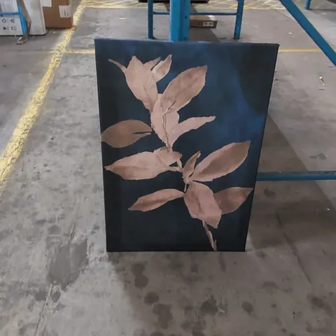 CANVAS PAINTING GOLD LEAVES ON NAVY IV BY LANIE LORETH (1 ITEM)