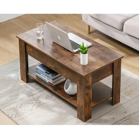 BOXED MUNERA 120CM LIFT TOP COFFEE TABLE - BROWN (1 BOX)