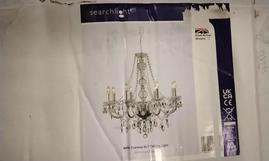 BOXED MARIE THERESA 8 LIGHT CANDLE STYLE CHANDELIER CHROME