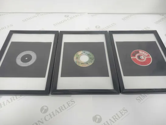 3 FRAMED 7" SINGLES. THE TEARJERKS, ROXY MUSIC AND BARRY ST JOHN