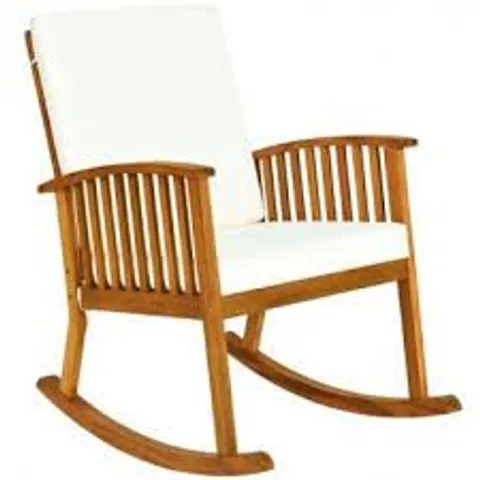 BOXED COSTWAY OUTDOOR ACACIA GARDEN WOOD ROCKING CHAIR