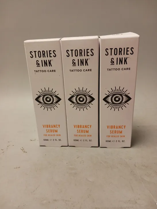 STORIES & INK X3 TATTOO VIBRANCY SERUMS FOR HEALED SKIN 60ML EACH