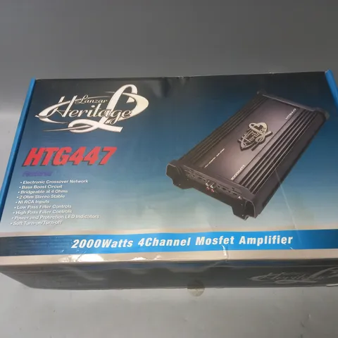BOXED LANZAR HERITAGE HTG447 2000WATTS 4 CHANNEL MOSFET AMPLIFIER 