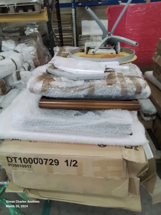 PALLET OF ASSORTED FLAT PACK FURNITURE PARTS