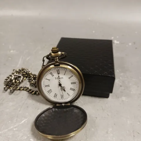 MENS EDISON POCKET WATCH WITH CHAIN