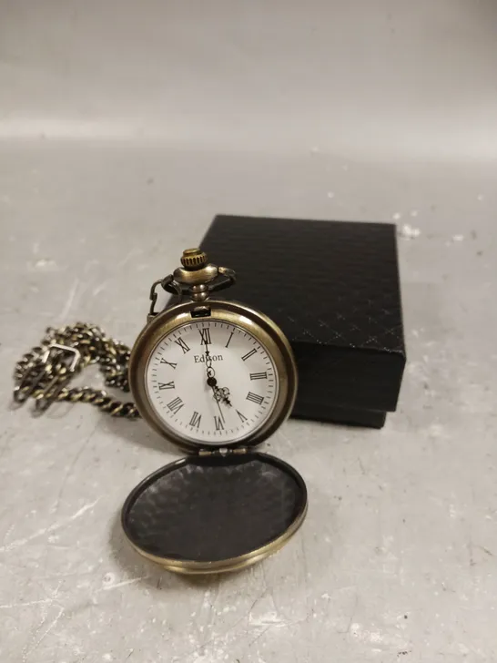 MENS EDISON POCKET WATCH WITH CHAIN