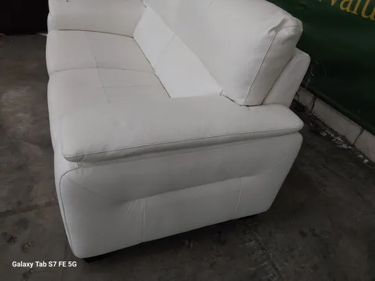 QUALITY ITALIAN DESIGNER GRADO FIXED TWO SEATER WHITE LEATHER 