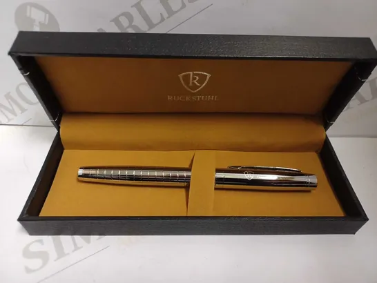 RUCKSTUHL STAINLESS STEEL LUXURY PEN IN GIFT BOX – HAND ASSEMBLED 