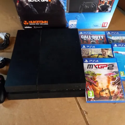 BOXED PLAYSTATION 4 500GB CONSOLE WITH 5 GAMES