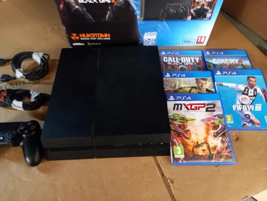 BOXED PLAYSTATION 4 500GB CONSOLE WITH 5 GAMES