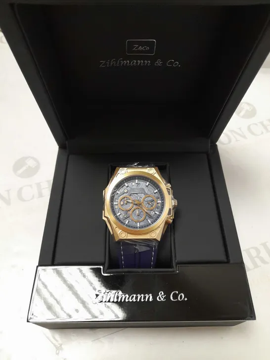 ZIHLMANN & CO CHRONOGRAPH STYLE RUBBER STRAP WATCH