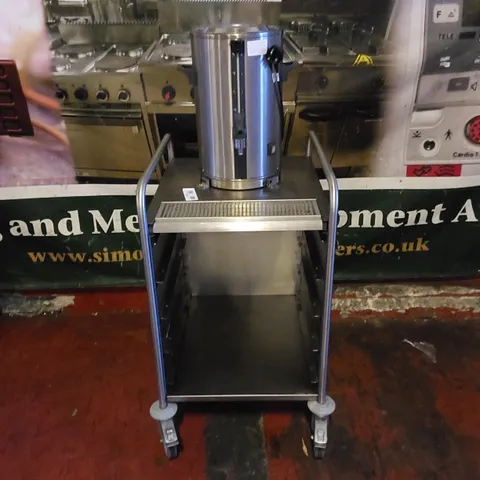 COMMERCIAL STAINLESS STEEL CATERING TROLLEY WITH HOT WATER BOILER DISPENSER 