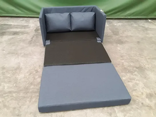 QUALITY DESIGNER HOLLANDER MADE BY ORDER SOFA BED - BLUE FABRIC