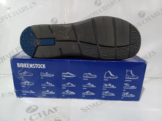 BOXED PAIR OF BIRKENSTOCK LOAFERS IN BLACK EU SIZE 41