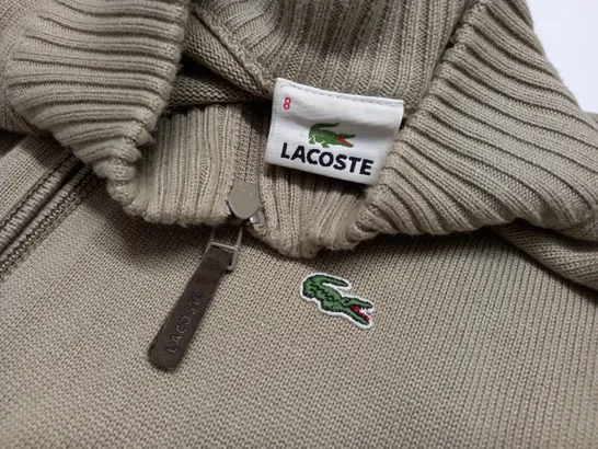 LACOSTE TAUPE ZIP THROUGH JACKET - 8