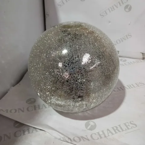 MR CHRISTMAS 8" GLASS CRACKLE SPHERE WITH ROTATING LIGHT 