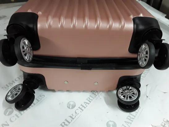 PINK HARD SHELLED WHEELED LUGGAGE CASE - 50CM TALL