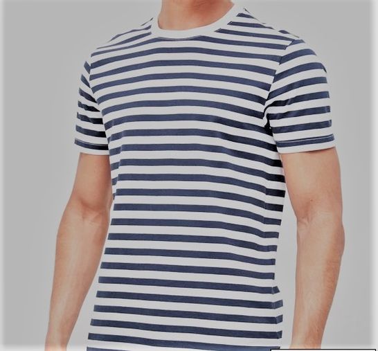 LOT OF APPROXIMATELY 5 BRAND NEW EASY STRIPE T-SHIRT - NAVY/WHITE SIZE XL RRP £50