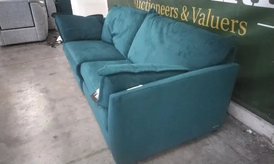 QUALITY BRITISH MADE THE LOUNGE COMPANY HARDWOOD FRAMED COLETTE-FOAM FOUR SEATER EVENING TEAL SOFA