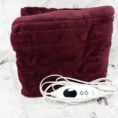 COZEE HOME HEATED THROW IN PLUM 