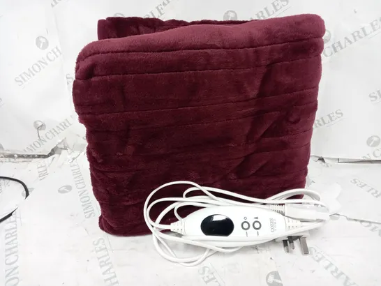 COZEE HOME HEATED THROW IN PLUM 