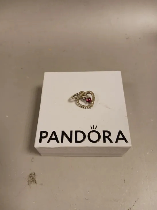 PANDORA JULY BIRTHSTONE HEART DANGLE CHARM