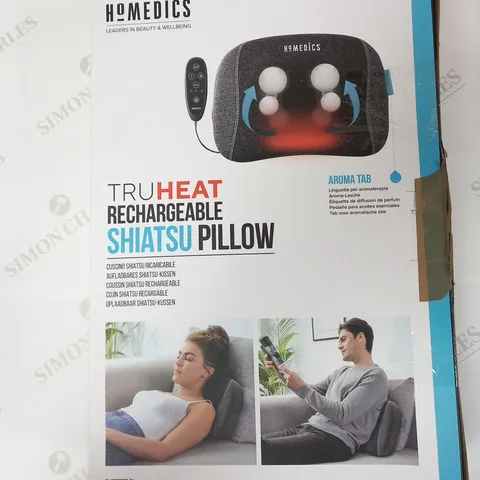 BOXED HOMEDICS TRU HEAT RECHARGEABLE SHIATSU PILLOW TH-SPTF2000-EU