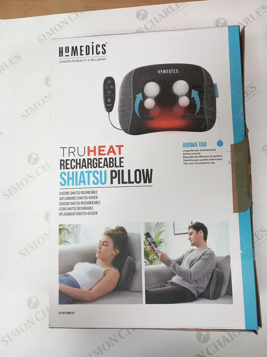 BOXED HOMEDICS TRU HEAT RECHARGEABLE SHIATSU PILLOW TH-SPTF2000-EU