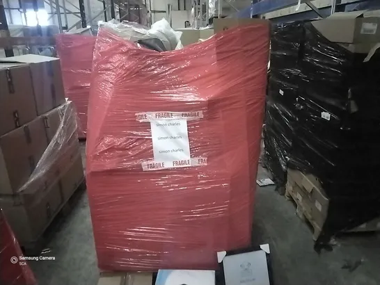PALLET OF ASSORTED ITEMS TO INCLUDE LEG EXERCISER, FISH NET, PICTURE FRAME ETC 