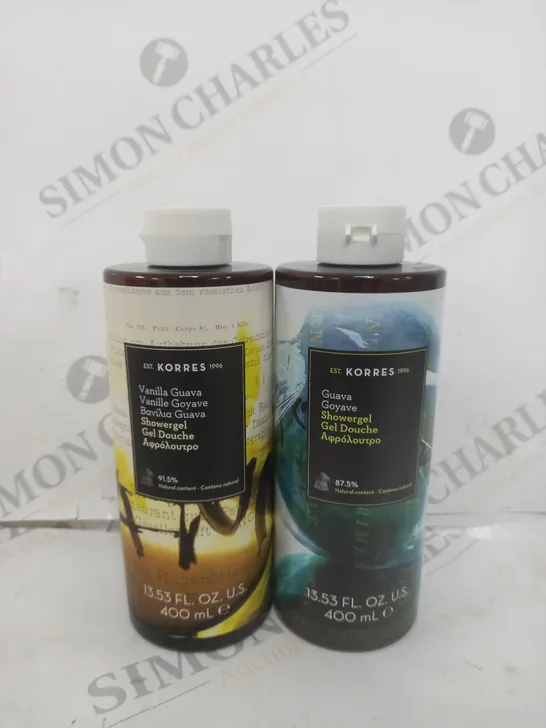 SET OF 2 KORRES SHOWERGEL DOUCHE GUAVA & VANILLA GUAVA 