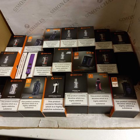 LOT OF APPROXIMATELY 20 E-CIGARATTES TO INCLUDE GEEKVAPE L200, AND GEEKVAPE S100 ETC.
