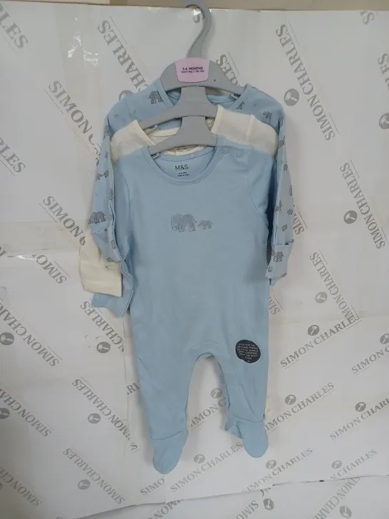 SET OF 3 BOYS BABYGROWS SIZE 3-6 MONTHS