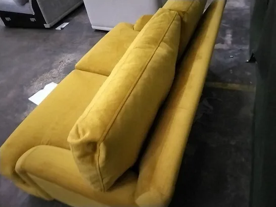 QUALITY BRITISH DESIGNED LOUNGE CO MUSTARD FABRIC 2 SEATER SOFA