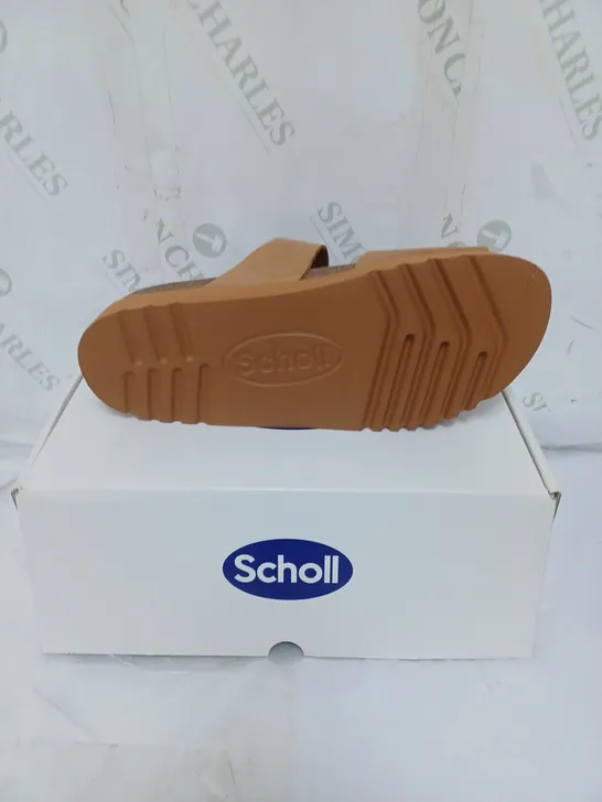 BOXED SCHOLL SOFTSTEP LADIES SANDALS BUCKLE FASTENING SIZE 7 TAN