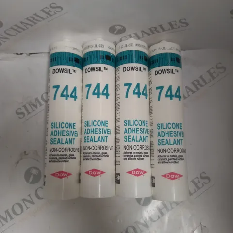 BOX OF 4 DOWSIL 744 SILICONE ADHESIVE NON-CORROSIVE SEALANTS - 4 X 310ML