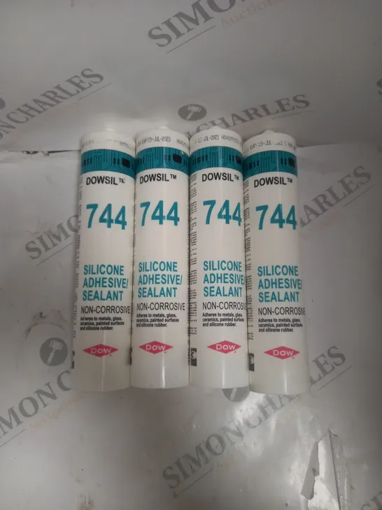 BOX OF 4 DOWSIL 744 SILICONE ADHESIVE NON-CORROSIVE SEALANTS - 4 X 310ML