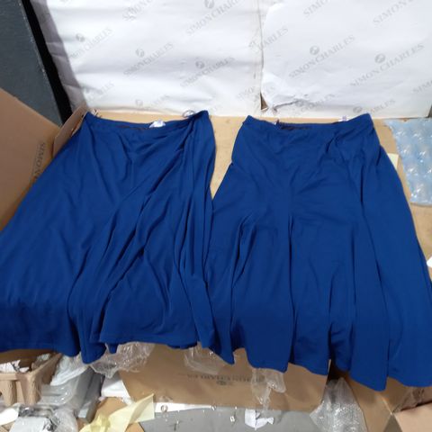 LOT OF 2 MICHELE HOPE BLUE SKIRTS- SIZE 10/12 & 14/16