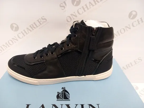 BOXED LANVIN HIGH TOP SNEAKER BLACK SIZE 38