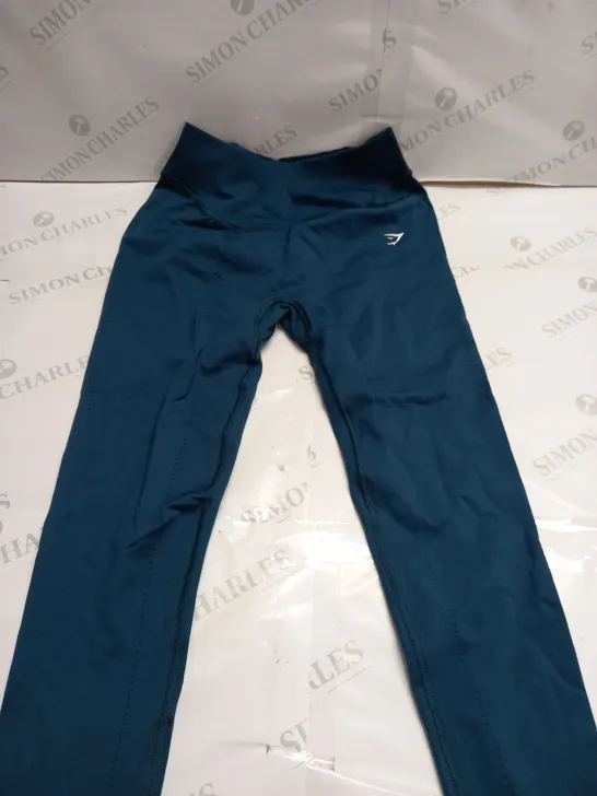 GYMSHARK BLUE STRECH LEGGINGS - SIZE UNSPECIFIED