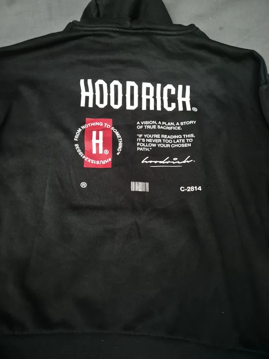 HOODRICH LONG SLEEVE PULL-OVER HOODIE IN BLACK SIZE MEDIUM