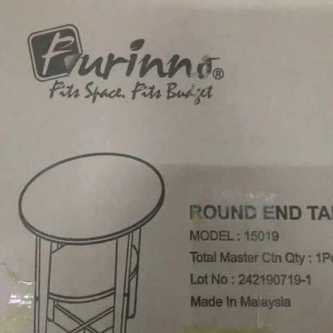 FURINNO ROUND END TABLE IN BLACK