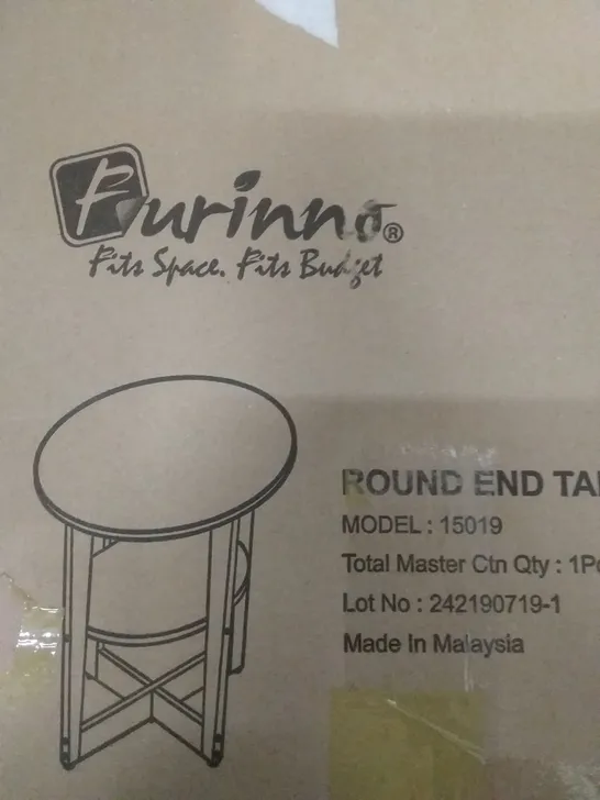 FURINNO ROUND END TABLE IN BLACK