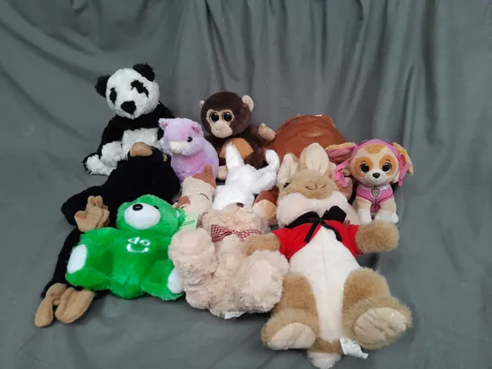 BOX OF ASSORTED PLUSH SOFT TEDDIES