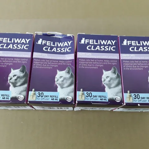 LOT OF 4 FELIWAY CLASSIC 30 DAY REFILLS