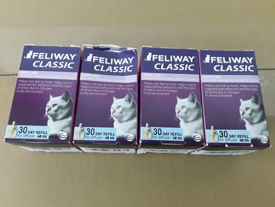 LOT OF 4 FELIWAY CLASSIC 30 DAY REFILLS