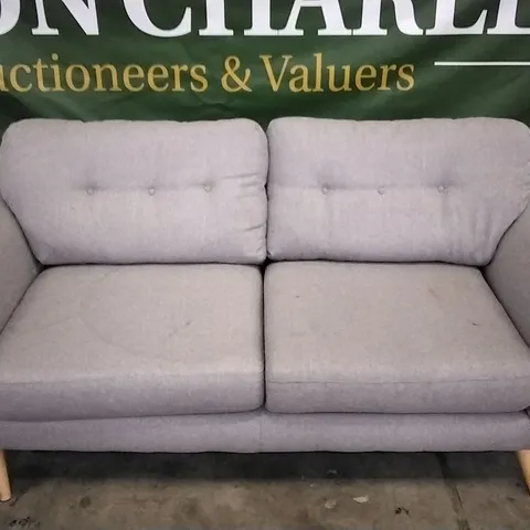 QUALITY DESIGNER 2 SEATER GREY FABRIC SOFA