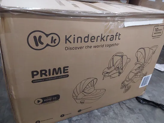 BOXED KINDERKRAFT PRIME GONDOLA, STROLLER & CAR SEAT BLACK